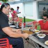 WWE Superstar The Great Khali and wife have lunch with Salman Khan