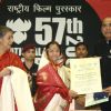 President Pratibha Patil presenting the Dada Saheb Falke Award 2009 to D Ramanaidu at the 57th National Films Awards, in New Delhi on Friday Also in picture I&B Minister Ambika Soni