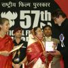 President Pratibha Patil presents the Best Actor award to Amitabh Bachchan for Paa at the 57th National Films Awards, also in picture as I & B Minister Ambika Soni , in New Delhi on Friday 22 Oct 2010