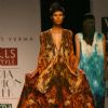 A model showcasing a designer Prashant Verma's creation at the Wills Lifestyle India Fashion Week-Spring summer 2011,in New Delhi on Monday
