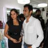 Sania Mirza and Shoaib Malik at Manzoor Khan make-up lounge launch at Malad