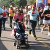 Participants during the Delhi Half Marathon, in New Delhi