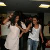 Rani and Vidya Balan promote their film No One Killed Jessica on Fever 104 FM at Saki Naka, Mumbai