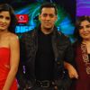 Salmaan, Katrina, Farah Khan at Promotion of Tees Maar Khan on Bigg Boss Season 4