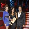 Anushka Sharma, Priyanka Chopra and Ranveer Singh at Big Star Awards, Bhavans Ground. .