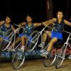 Kolkata: Circus performers perform skills during the cycle round in Olympic Circus held in Kolkata in the eve of up coming New Year 2011, on Friday. .