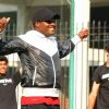 West Indies cricketer Brian Lara gives tips to young cricketers at Ferozshah Kotla  stadium in New Delhi on Tuesday. .