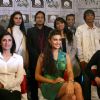 Jacqueline Fernandes with designer Rina Dhaka and Poonam Bhagat with the finalist for
