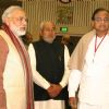 Home Minister P. Chidambaram with the Gujarat CM Narendra Modi and Bihar CM Nitish Kumar at the Chief Ministers  Conference, in New Delhi on Tuesday 1 Feb 2011. .