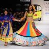 A model displays designer Sabashe by Sabah Khan's creations during the Lakme Fashion Week day 4 in Mumbai. .