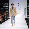 A model displays designer Sanjay Hingu's creations during the Lakme Fashion Week day 4 in Mumbai. .