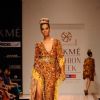A model displays designer Priya Puri's creations during the Lakme Fashion Week day 4 in Mumbai. .