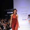 A model displays designer Purvi Doshi's creations during the Lakme Fashion Week day 4 in Mumbai. .
