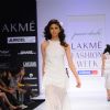 A model displays designer Purvi Doshi's creations during the Lakme Fashion Week day 4 in Mumbai. .