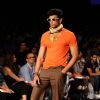 A model displays designer Rocky S's creations during the Lakme Fashion Week day 4 in Mumbai. .