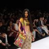 A model displays designer Sabashe by Sabah Khan's creations during the Lakme Fashion Week day 4 in Mumbai. .