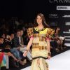 A model displays designer Sabashe by Sabah Khan's creations during the Lakme Fashion Week day 4 in Mumbai. .