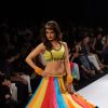 A model displays designer Sabashe by Sabah Khan's creations during the Lakme Fashion Week day 4 in Mumbai. .
