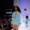 A model displays designer Anupama Daya's creations during the Lakme Fashion Week day 4 in Mumbai. .