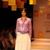 A model displays designer Astu's creations during the Lakme Fashion Week day 4 in Mumbai. .