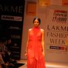 A model displays designer Astu's creations during the Lakme Fashion Week day 4 in Mumbai. .