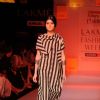 A model displays designer Kallol Datta's creations during the Lakme Fashion Week day 4 in Mumbai. .