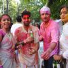 Shweta Salve and Rohit Roy at Ekta, Sanjay and Kiran Bawa's Holi Party at Versova