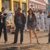 Kareena Kapoor : Ajay,Tusshar and Shreyas standing with Kareena