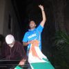 Amitabh and Abhishek celebrates India's victory. .
