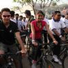 Imran Khan, Priya Dutt and Nicole at BSA Hercules India Cyclothon, Bandra