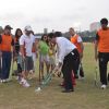 Dilip Vengsarkar and Rahul Bose at celebrity hockey match. .