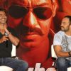 Ajay and Rohit Shetty at press meet to promote their film "Singham", in New Delhi