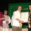 Jamia Millia Islamia's Vice-Chancellor Najeeb Jang conferring the title ''Nishan-e-Azad'' to Ambassador of Saudi Arabia Faisal Hasan Trad at a special ceremony,in New Delhi