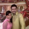 Devoleena with Ujjwal on the sets of Preeto
