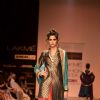 Model display creations by designers Bhumika and Shyamal during Lakme Fashion Week Day 3 in Mumbai. .