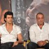 Hrithik with Sanjay Dutt at 'Agneepath' trailer launch event at JW.Mariott