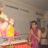 Jeetendra paying devote to Lord Ganesha during the occasion of Ganesh Chaturthi at their home