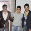 Aamir, Jimmy and Randeep unveils Saheb Biwi Aur Gangster music album at Sea Princess,Juhu in Mumbai