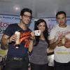 Dia Mirza, Zayed Khan and Cyrus Sahukar launch LBZ coffee at Cafe Coffee Day Bandra, Mumbai