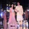 Dia Mirza and Zayed Khan walks the ramp for designer Adarsh Gill's Show at Amby Valley India Bridal Week day 2. .