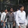 Nikhil Dwivedi at Producer Surinder Kapoor funeral at Vile Parle in Mumbai