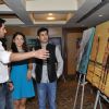 Chirag Paswan & Neeru Bajwa poses during an Art Exhibition at Vivanta by Taj in Mumbai
