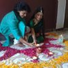Debina Bonnerjee Choudhary : Gurmeet and Debina making rangoli