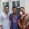 Rajendra Chawla, Srman Jain and Roshni Banerjee cast of Sony TV's Saas Bina Sasural at Malad
