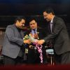 Shankar Mahadevan felicitated by Raju Manwani at Music Heals Concert held at Andheri Sports Complex in Mumbai. .