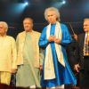 Pyarelal, Pt. Hari Prasad Chaurasia , Pt. Shiv Kumar Sharma along with Anandji at Music Heals Concert held at Andheri Sports Complex in Mumbai. .
