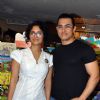 Aamir Khan with wife Kiran Rao launches DVD of their film DHOBI GHAT at the Crossword store in Mumbai