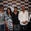 Hrithik, Priyanka, Karan Johar & Sanjay Dutt gestures during the promo launch of film 'Agneepath'