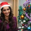 Sonam Kapoor celebrating Christmas and posing with Christmas theme