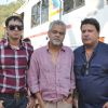Sandiip Kapur, Sanjay Mishra and Tigmanshu Dhulia on the set of "Pranam Walekum" in Mumbai